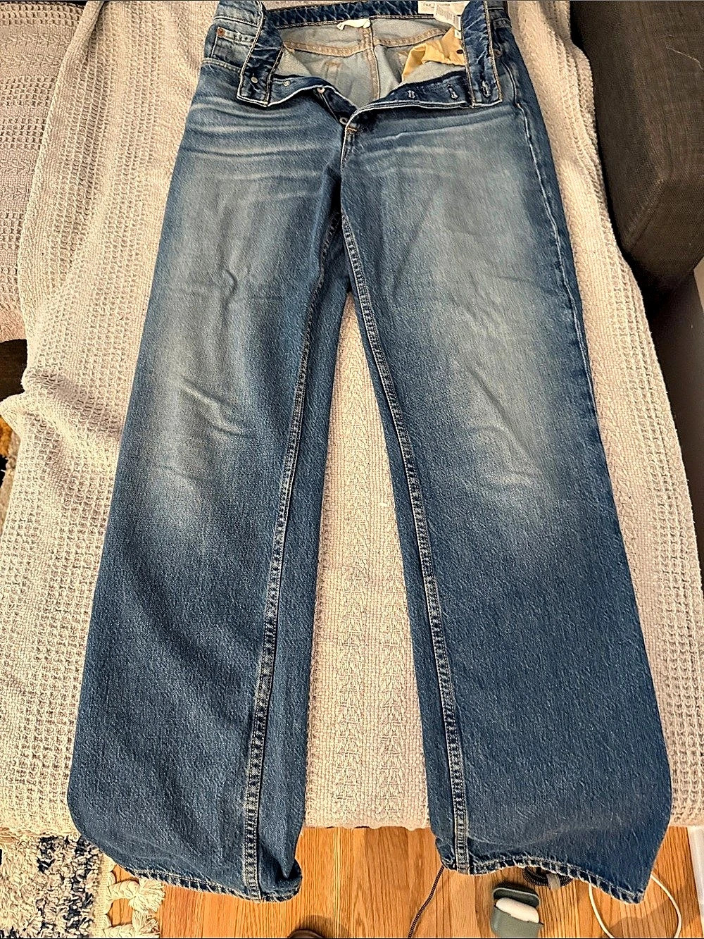 rag & bone Alex High Rise Straight Leg Jeans Blue Waist 28